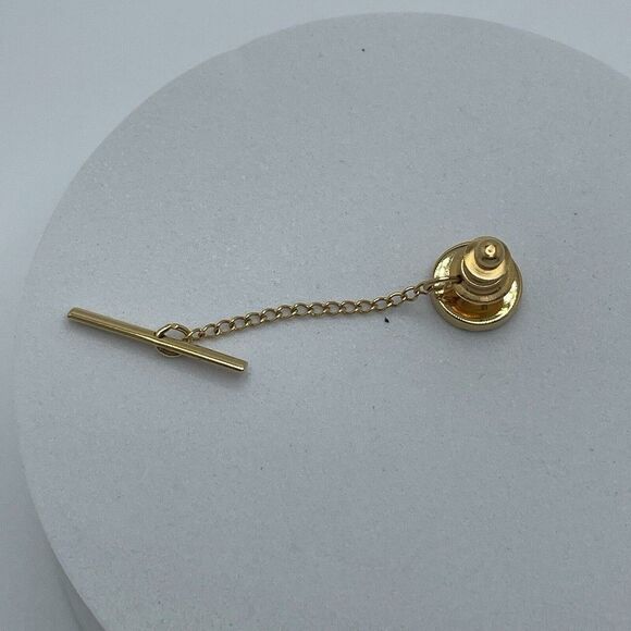 Dunhill Mens Logo Two Tone Tie Tack Chain With Box Vintage - Picture 3 of 4